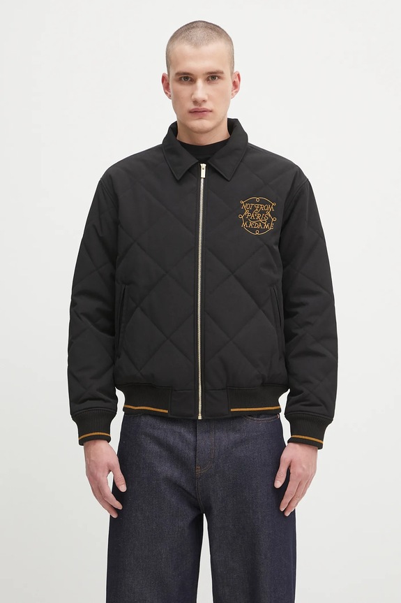 Îmbrăcăminte Drôle de Monsieur geacă La Veste Slogan Tresses H.JT236.PL163 negru