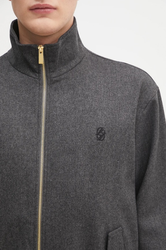 Drôle de Monsieur geacă de lână La Trackjacket Flanelle gri H.JT234.WV008