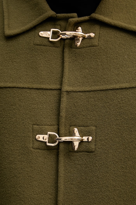 Kabát s prímesou vlny Drôle de Monsieur La Veste Caban I.JT248.WO042 zelená