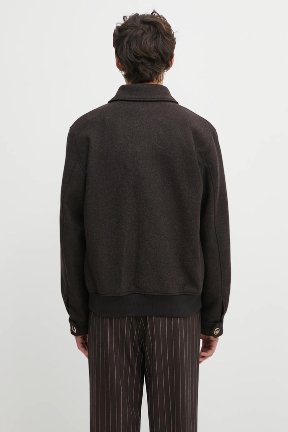 Drôle de Monsieur jacket with wool Le Blouson Laine I.JT242.WO043 brown