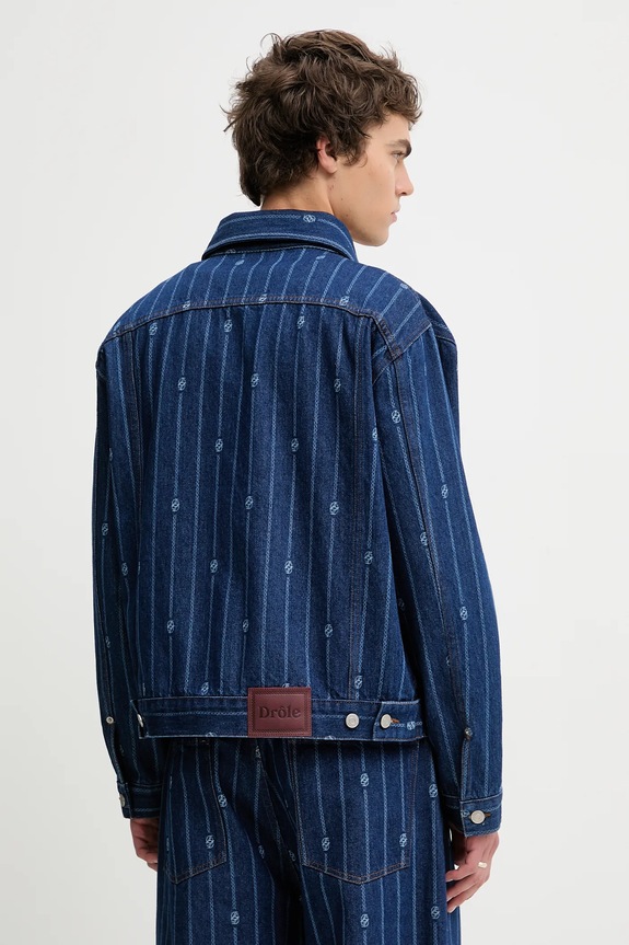 Îmbrăcăminte Drôle de Monsieur geacă jeans La veste Denim Monogramme I.JT182.CO238 albastru