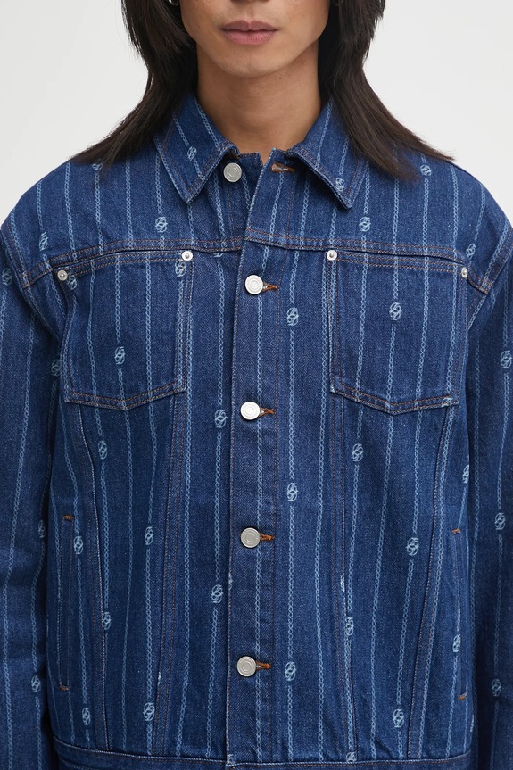 Drôle de Monsieur denim jacket La veste Denim Monogramme blue I.JT182.CO238