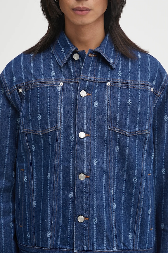 Drôle de Monsieur denim jacket La veste Denim Monogramme blue I.JT182.CO238