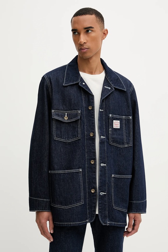 Levi's kurtka jeansowa bez kaptura granatowy 003B0