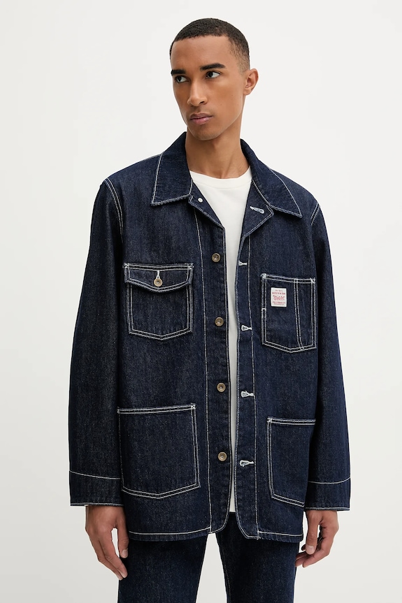 Levi's kurtka jeansowa bez kaptura granatowy 003B0