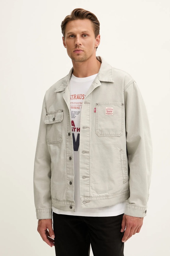 Levi's kurtka jeansowa bez kaptura szary A4820.0021