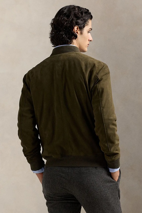 Polo Ralph Lauren geacă din piele întoarsă 710963338 maro AW25