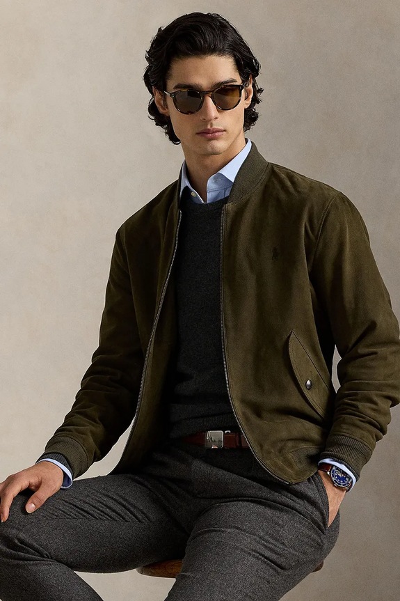 Polo Ralph Lauren geacă din piele întoarsă 710963338