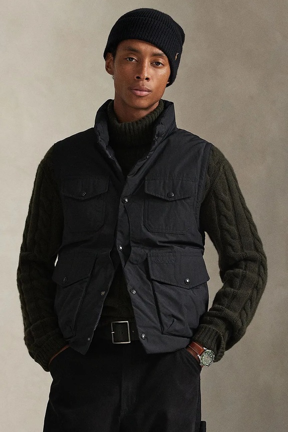 Пуховая безрукавка Polo Ralph Lauren с подкладкой чёрный 710968140