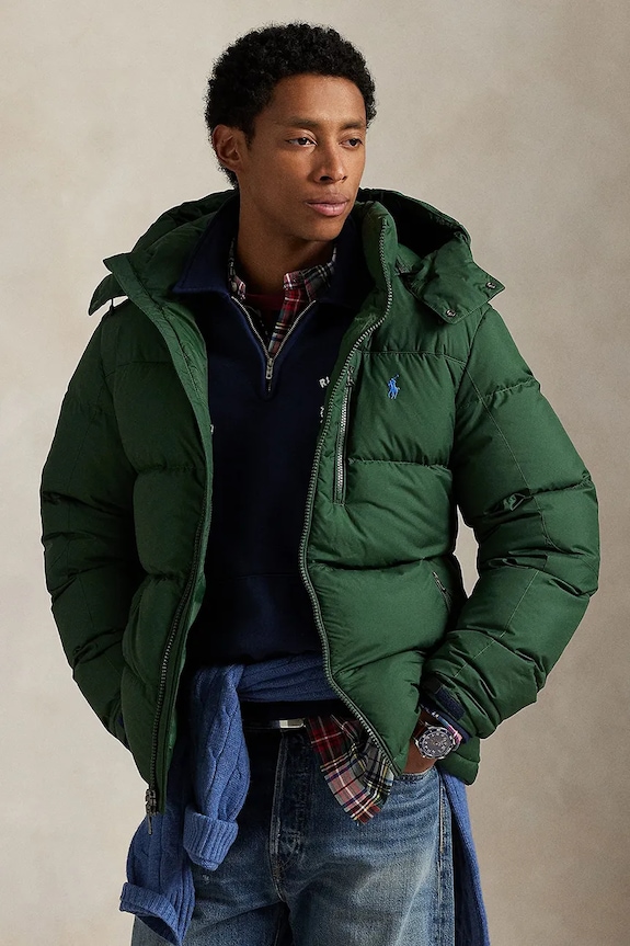 Polo Ralph Lauren geacă de puf cu captuseala verde 710968278
