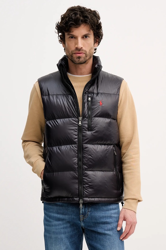 Polo Ralph Lauren bezrękawnik puchowy bez kaptura czarny 710P06138