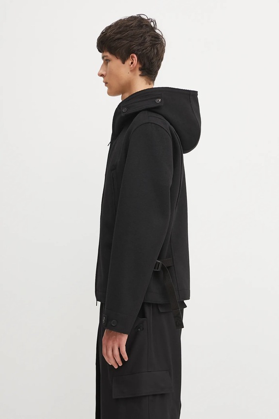Vlněná bunda Y-3 Bonded Melton JX4821 černá AW25
