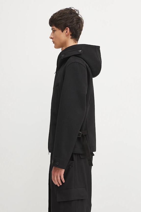 Vlněná bunda Y-3 Bonded Melton JX4821 černá AW25