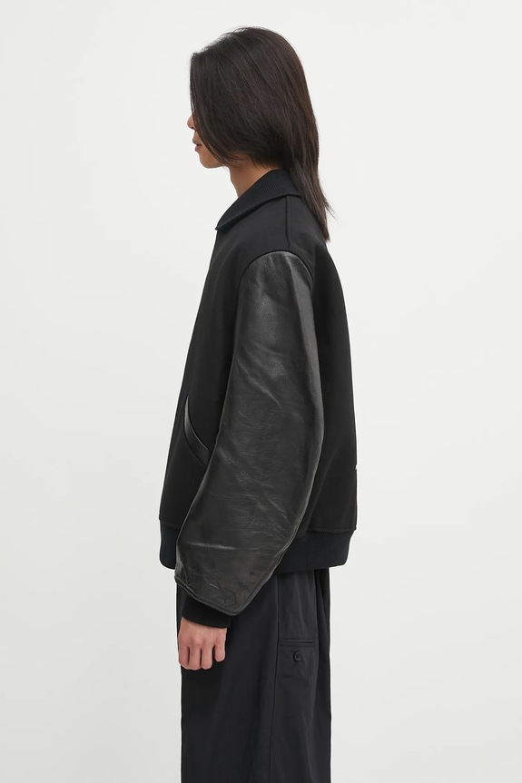 Бомбър яке с вълна Y-3 Letterman JX7338 черен AW25