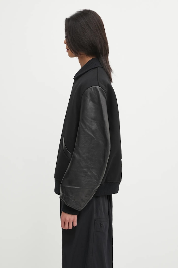 Бомбър яке с вълна Y-3 Letterman JX7338 черен AW25