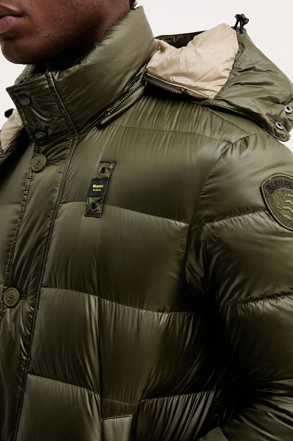Μπουφάν με επένδυση από πούπουλα Blauer CARVER BLUK03147 πράσινο