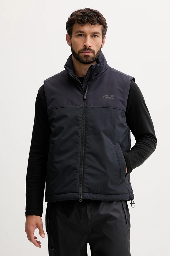 Jack Wolfskin bezrękawnik GLACIER SHIELD VEST bez kaptura granatowy A65025