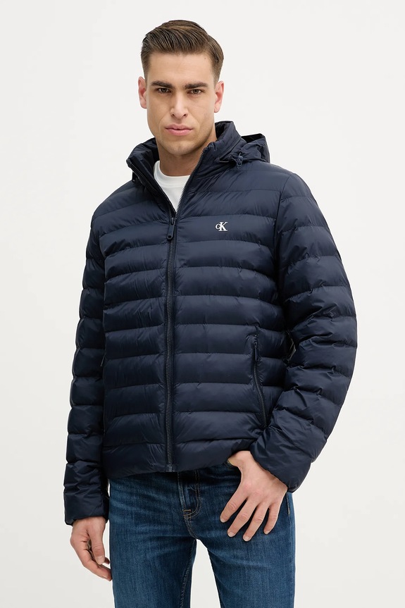 Bunda Calvin Klein Jeans jemné zateplenie tmavomodrá LV04RC511G