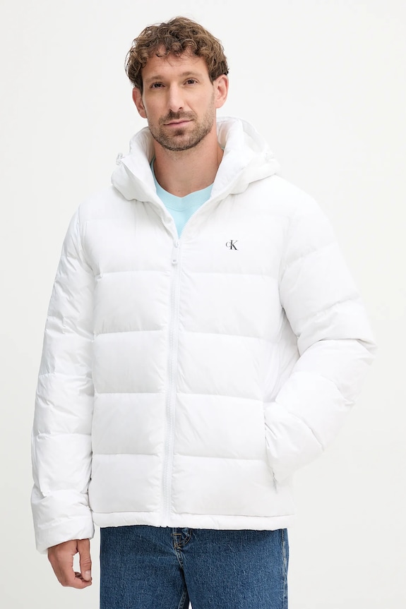Páperová bunda Calvin Klein Jeans zateplené biela LV04RC518G