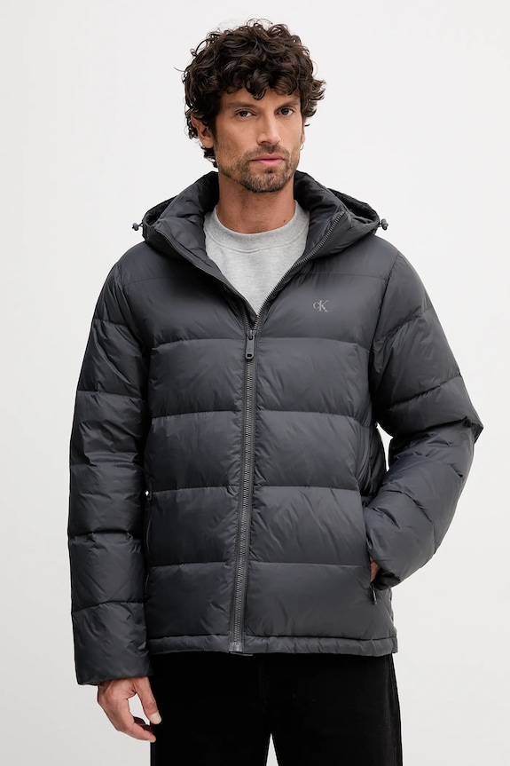 Пухено яке Calvin Klein Jeans сив LV04RC518G