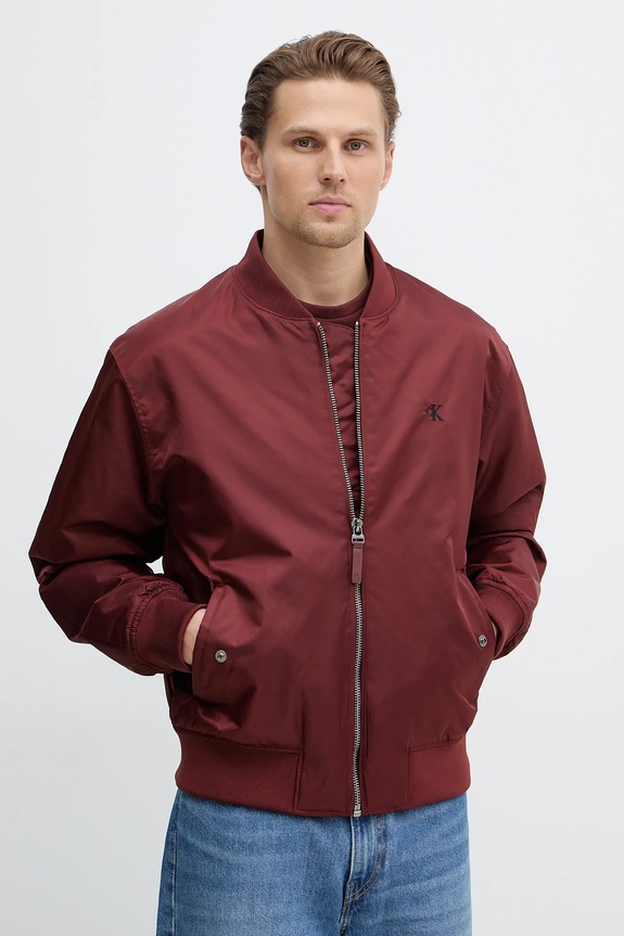 Μπουφάν bomber Calvin Klein Jeans άλλο μπορντό LV04RC526G