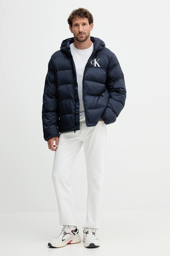 Bunda Calvin Klein Jeans LV04RD528G tmavomodrá AW25