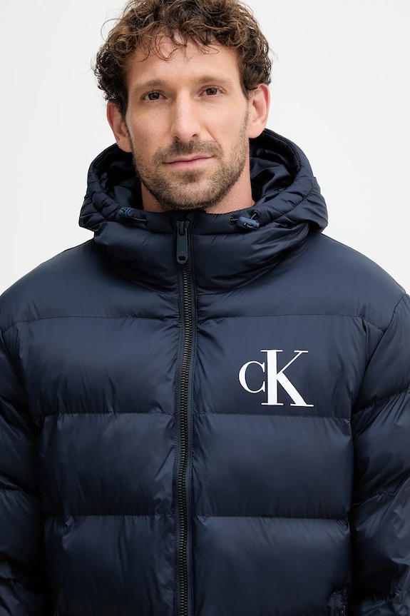 Bunda Calvin Klein Jeans tmavomodrá LV04RD528G