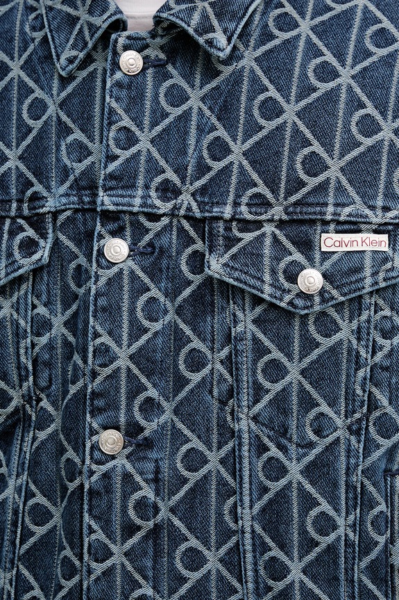 Rifľová bunda Calvin Klein Jeans LV04RD767G tmavomodrá