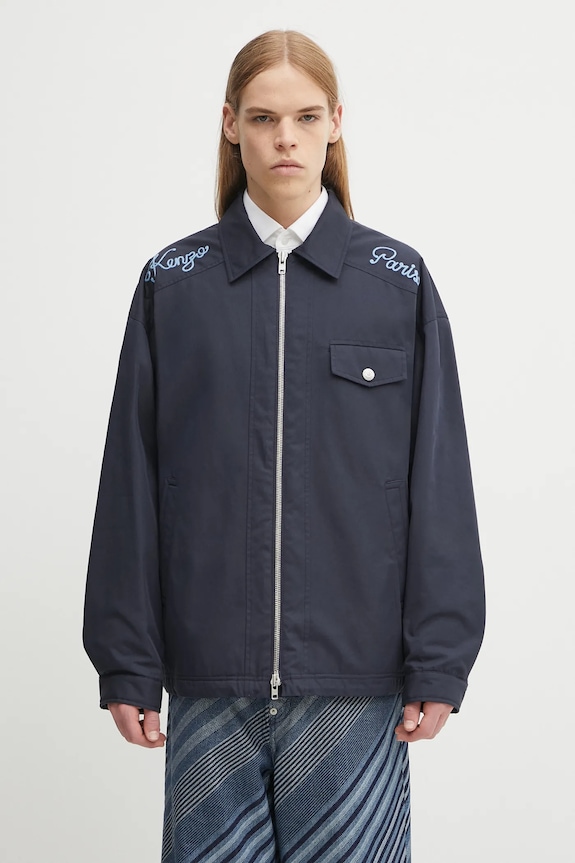 Kenzo giacca Chainstitch Coach transitorio blu navy FF65BL0659OI