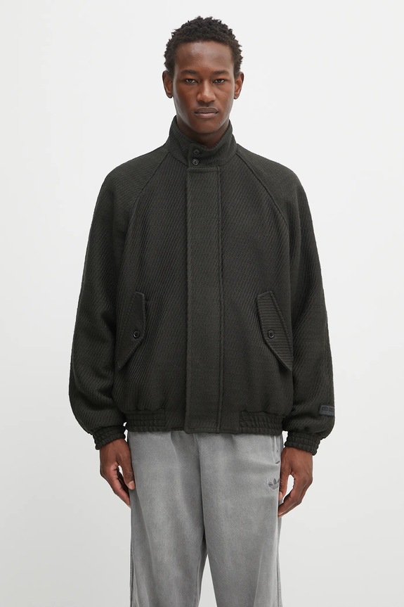 Vlněná bunda Kenzo Harrington Blouson nezateplené zelená FF65BL1539PM