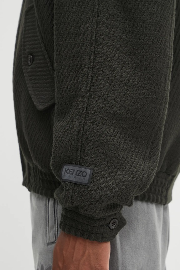 Vlněná bunda Kenzo Harrington Blouson zelená FF65BL1539PM