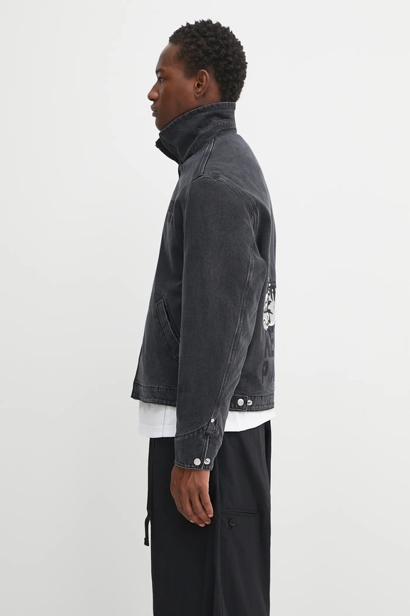 Kenzo giacca di jeans Happy Tiger Utility Fleece FF65DB1056C4 nero AW25