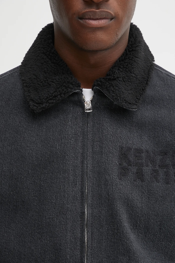 Kenzo giacca di jeans Happy Tiger Utility Fleece FF65DB1056C4 nero