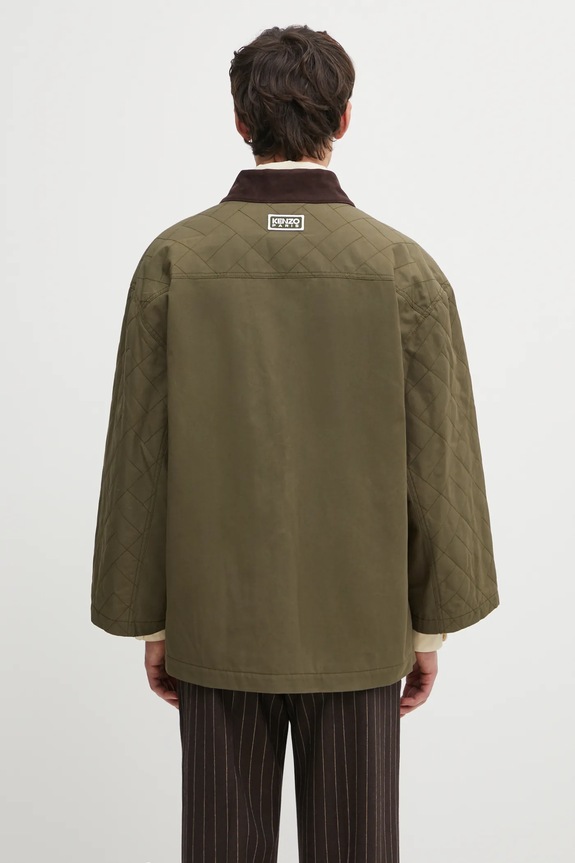 Abbigliamento Kenzo giacca in cotone Weave Kimono FF65MA1469HD verde