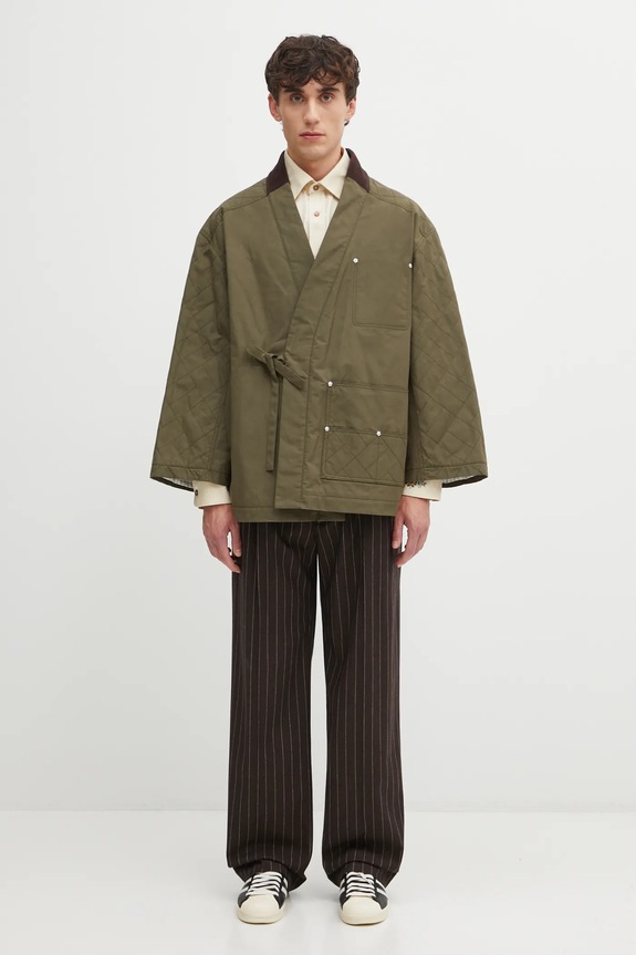 Kenzo giacca in cotone Weave Kimono FF65MA1469HD