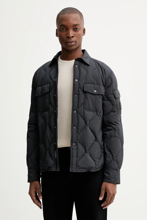 Páperová bunda Rag & Bone jemné zateplenie čierna RV2125F0MNY