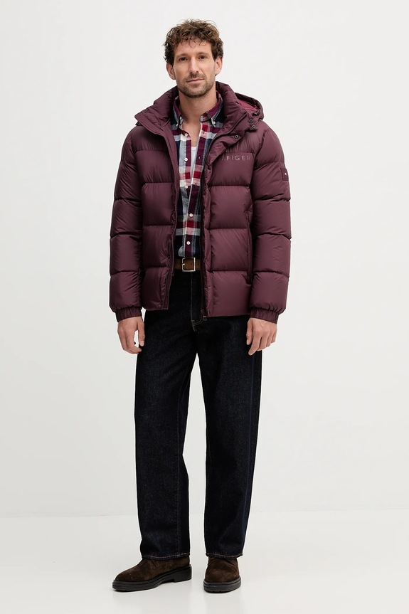 Μπουφάν με επένδυση από πούπουλα Tommy Hilfiger MW0MW40613 μπορντό AW25