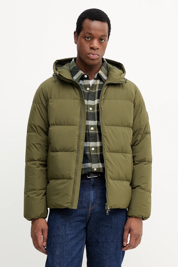 Páperová bunda Tommy Hilfiger zateplené zelená MW0MW40616