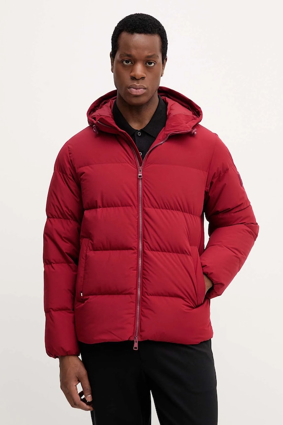 Páperová bunda Tommy Hilfiger zateplené burgundské MW0MW40616
