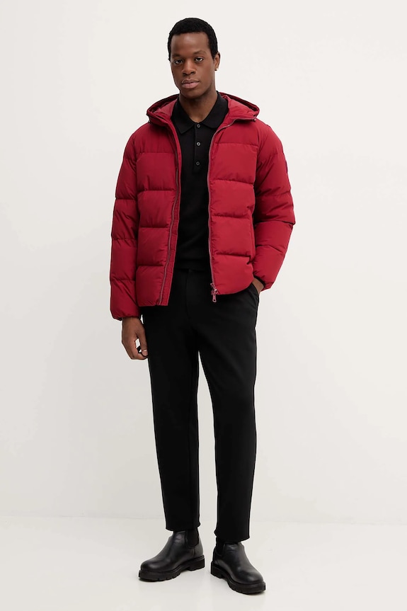 Páperová bunda Tommy Hilfiger MW0MW40616 burgundské AW25