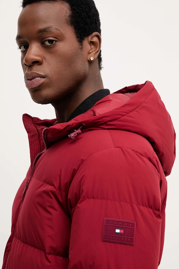 Páperová bunda Tommy Hilfiger burgundské MW0MW40616