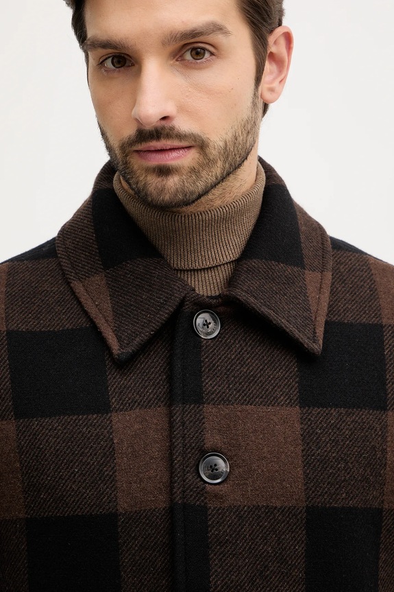 Tommy Hilfiger dzseki gyapjúkeverékből barna MW0MW40623