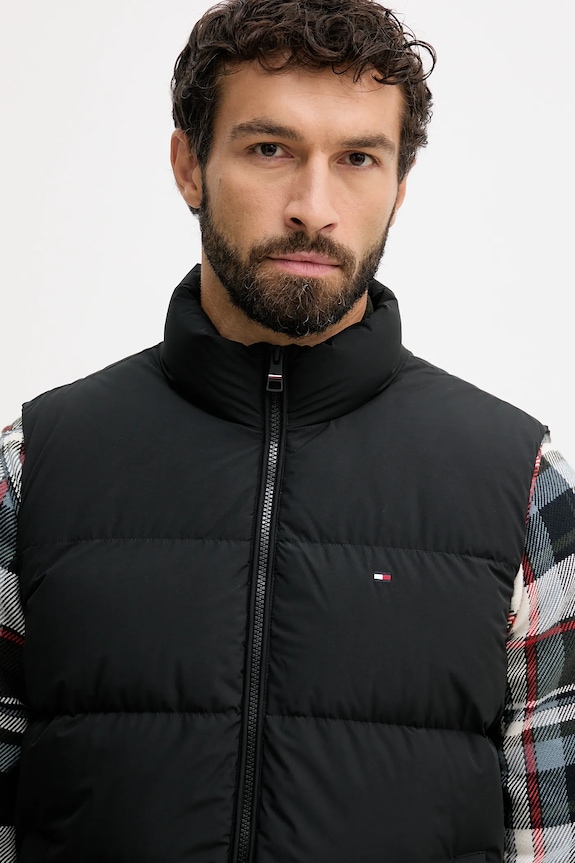 Пухен елек Tommy Hilfiger черен MW0MW40607