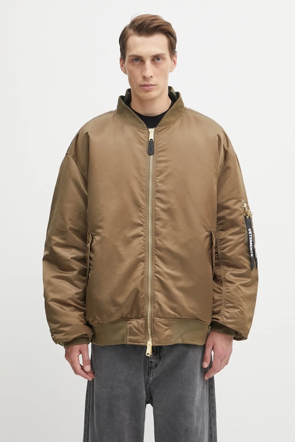 Oboustranná bomber bunda VETEMENTS x Alpha Industries Cut-Up Bomber zateplené zelená UH76BO450GO
