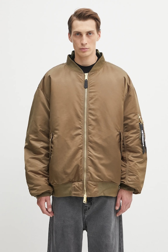 Oboustranná bomber bunda VETEMENTS x Alpha Industries Cut-Up Bomber zateplené zelená UH76BO450GO