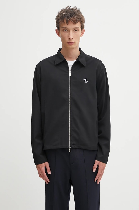 Jakna s vunom Filling Pieces Coach Twill Wool za prijelazno razdoblje crna 422560500247