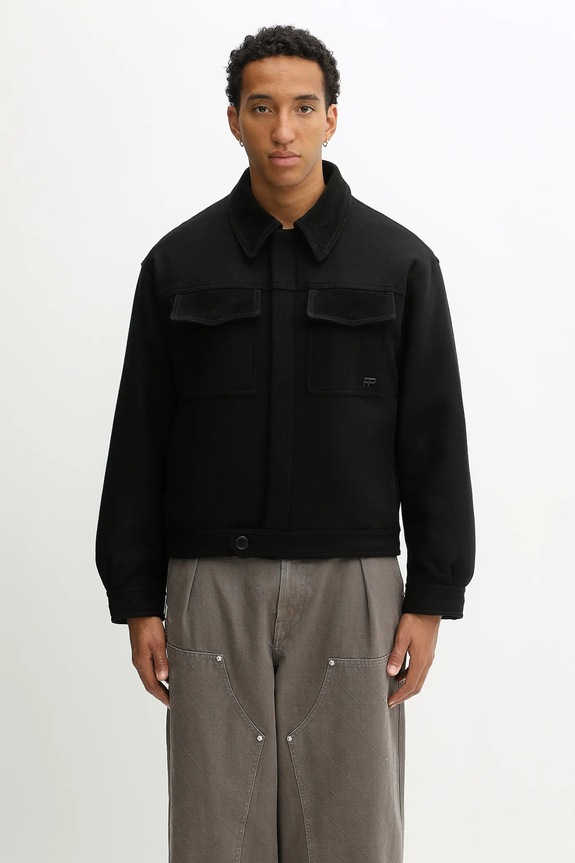 Filling Pieces Box Varsity kurtka męska z wełną bez kaptura czarny 422560501227