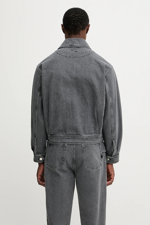 Clothing Filling Pieces Denim Washed men's denim jacket 422560501260 gray