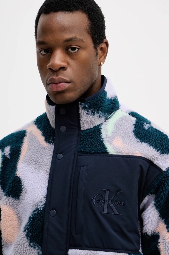 Φλις μπουφάν Calvin Klein Jeans σκούρο μπλε LV04RD220G