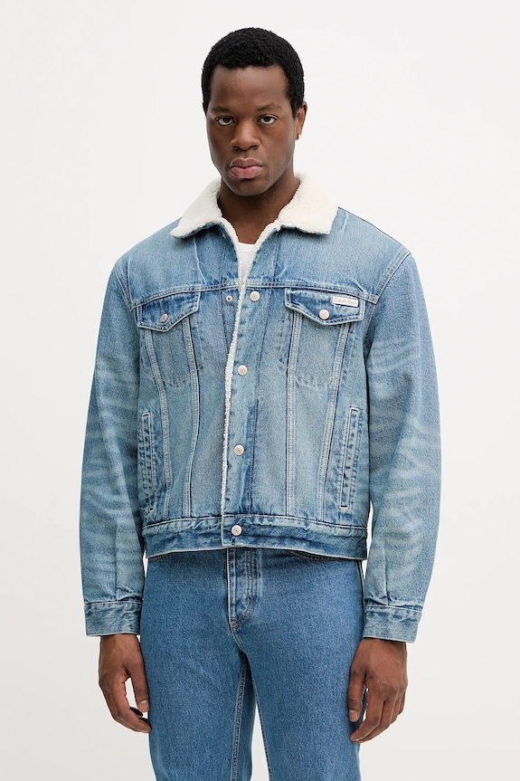 Džínová bunda Calvin Klein Jeans riflovina modrá LV04RD737G